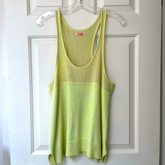 TNA Knit Oversized Racerback Tank M Pale Neon Green - Picture 2 of 15